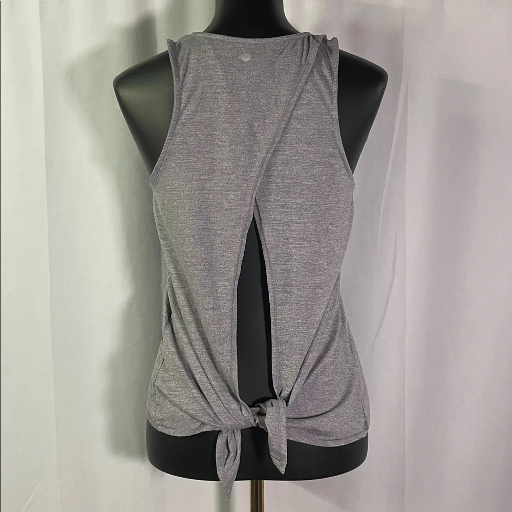 Yogalicious Infinite Plum Purple Split Tie Back Active Tank Top